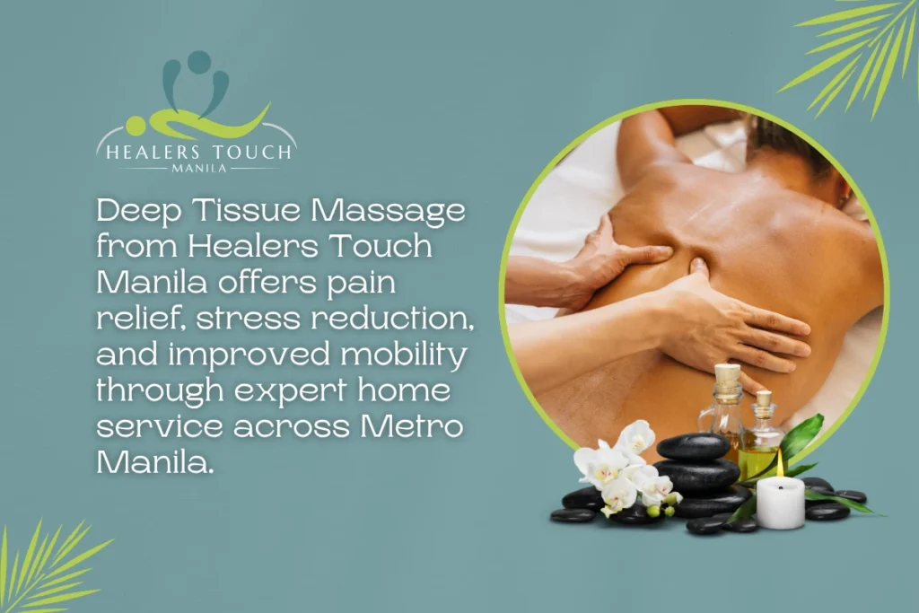 Relaxing deep tissue massage therapy for pain relief and stress reduction in Manila.