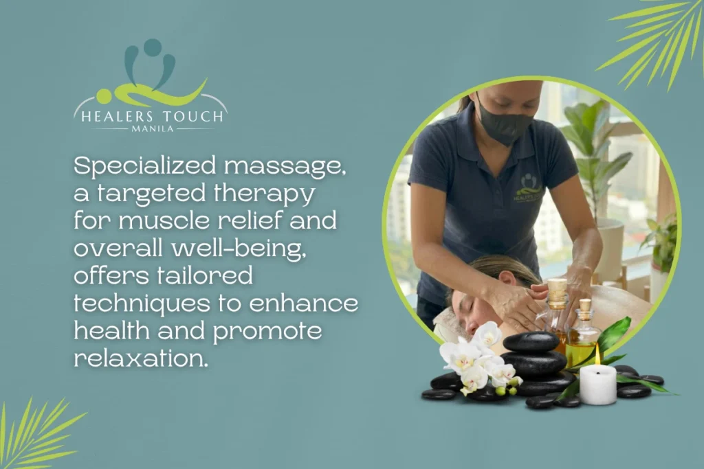 Relaxing massage therapy for muscle relief and overall well-being at Healers Touch Manila.