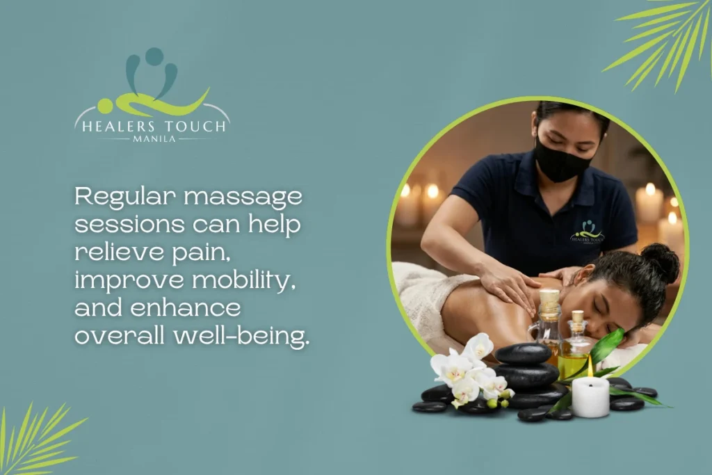Relaxing massage session for pain relief, mobility, and overall well-being at Healers Touch Manila.