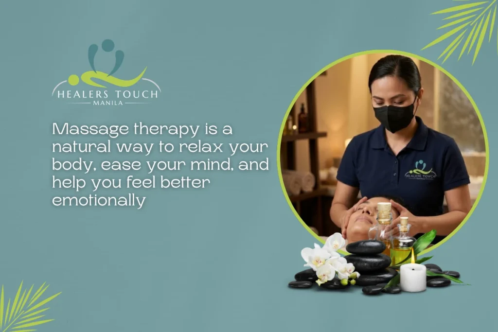 Woman receiving massage therapy for mental and emotional well-being at Healers Touch Manila.