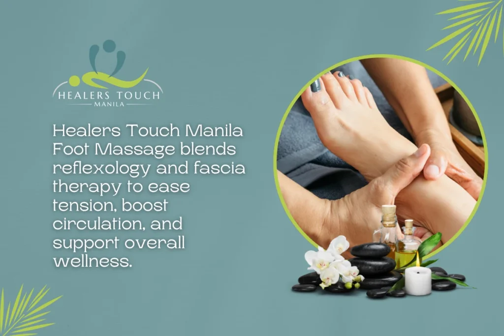 Skilled therapists providing soothing foot massage and reflexology at Healers Touch Wellness Spa.