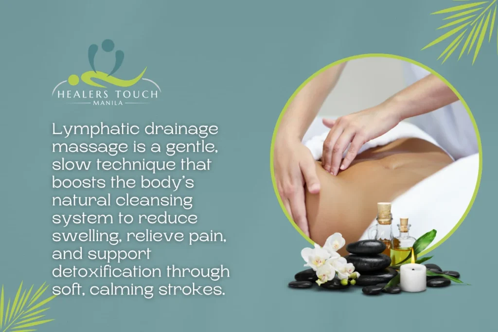 Lymphatic drainage massage for detox and relaxation in Manila. Gentle technique to boost natural cle.