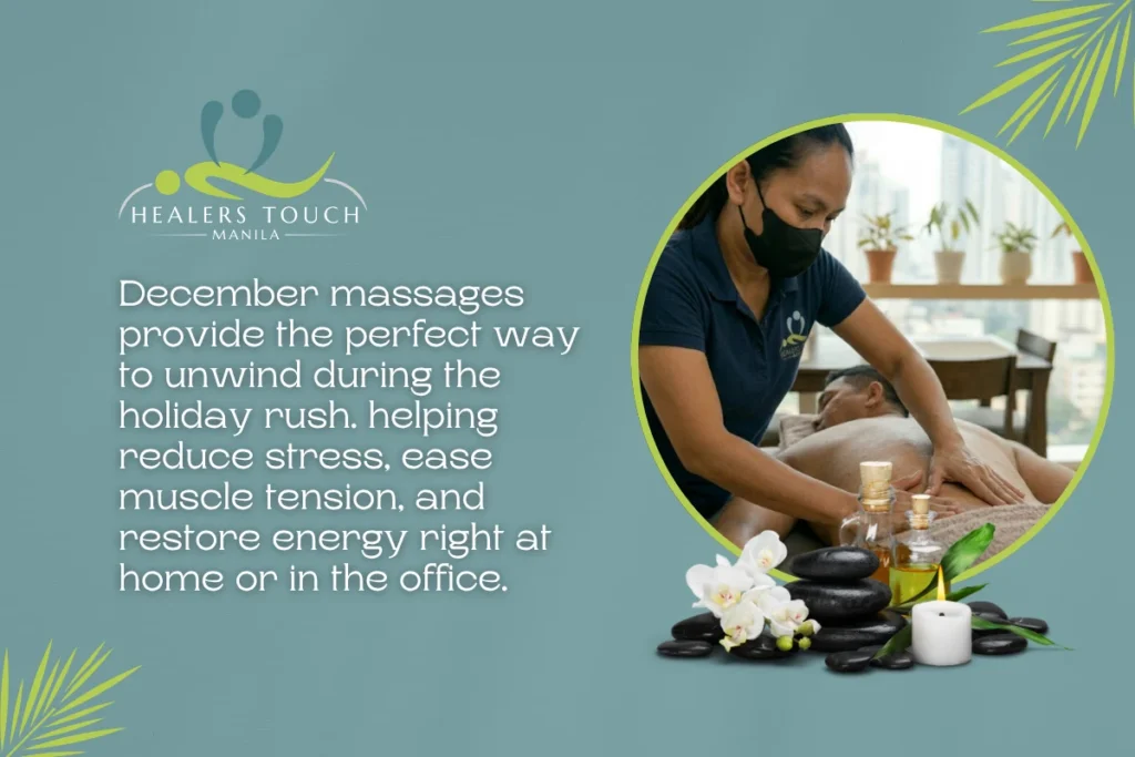Relaxing massage session for stress relief and muscle tension reduction at home or office.
