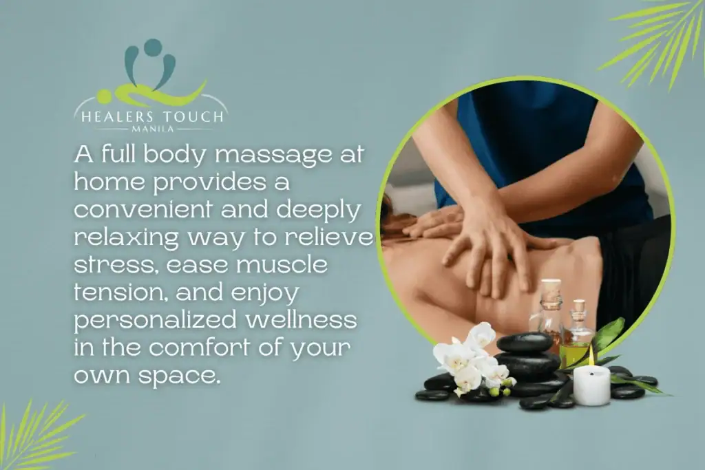 Full body massage at home for stress relief and muscle relaxation. Personalized wellness in your spa.